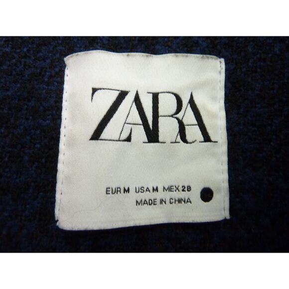 Zara Oversized Soho Shacket, Jacket Overshirt, Blue Black Plaid Button Down - Picture 5 of 6